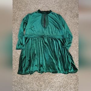 Green velvet dress